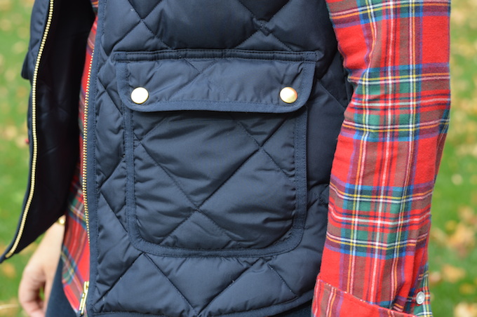 J.Crew excursion quilted vest Brooks Brothers plaid flannel
