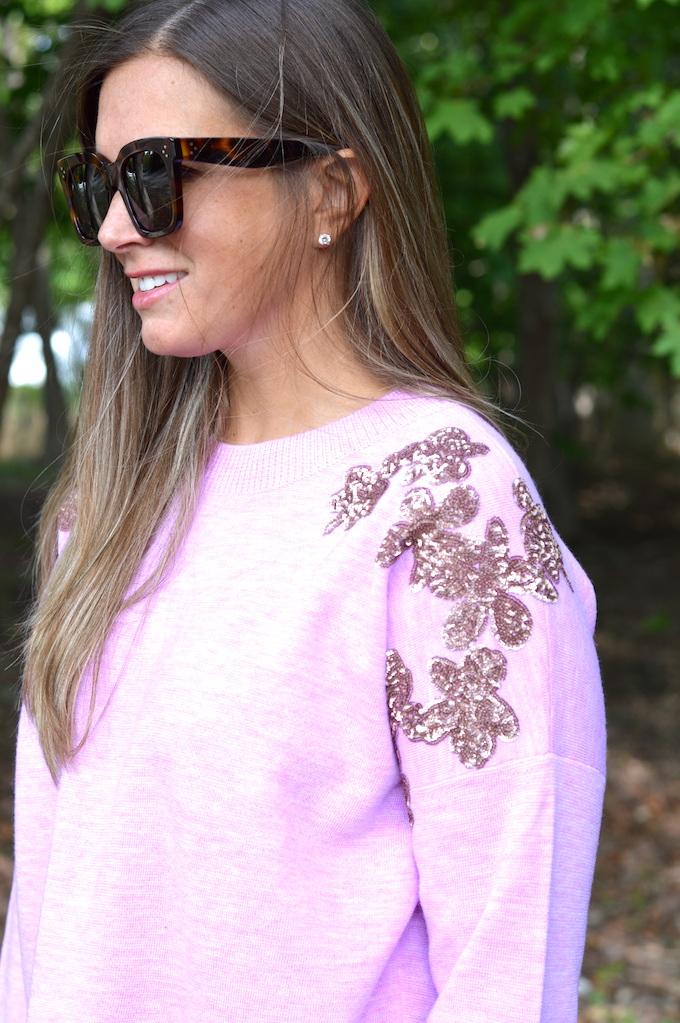 floral-sequin-sleeve-sweater