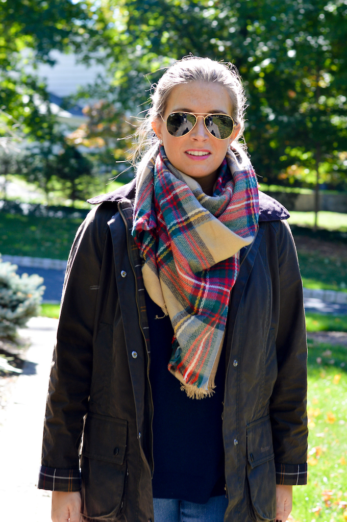Plaid Blanket Scarf – Partial to Pink