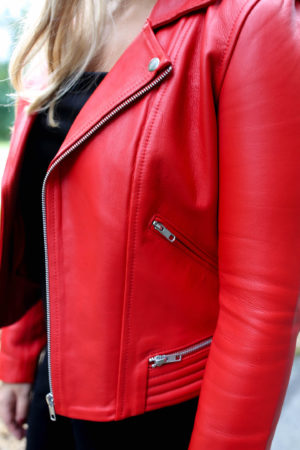 maje basalt leather jacket