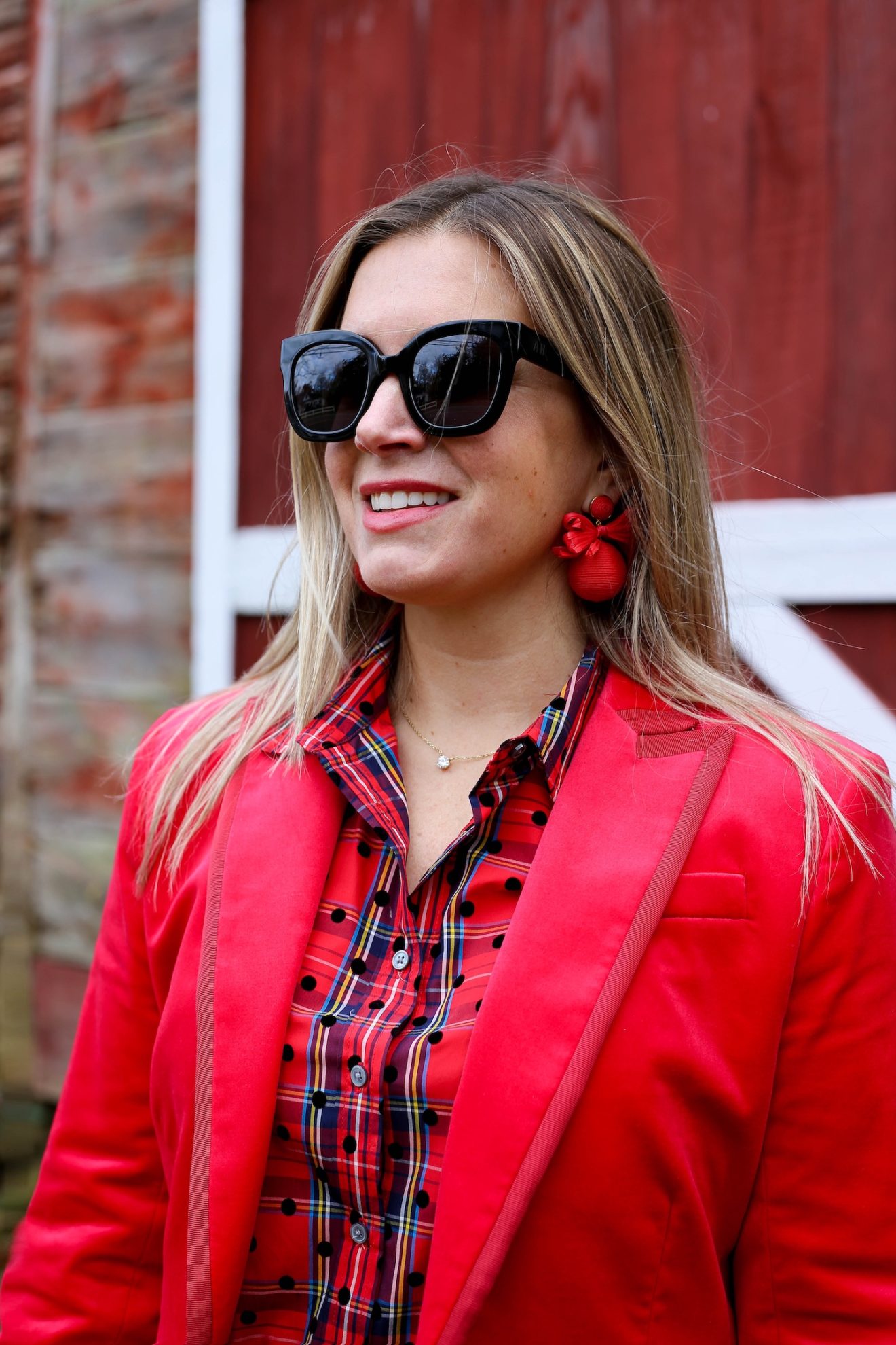 Holiday Red Velvet Blazer – Partial to Pink